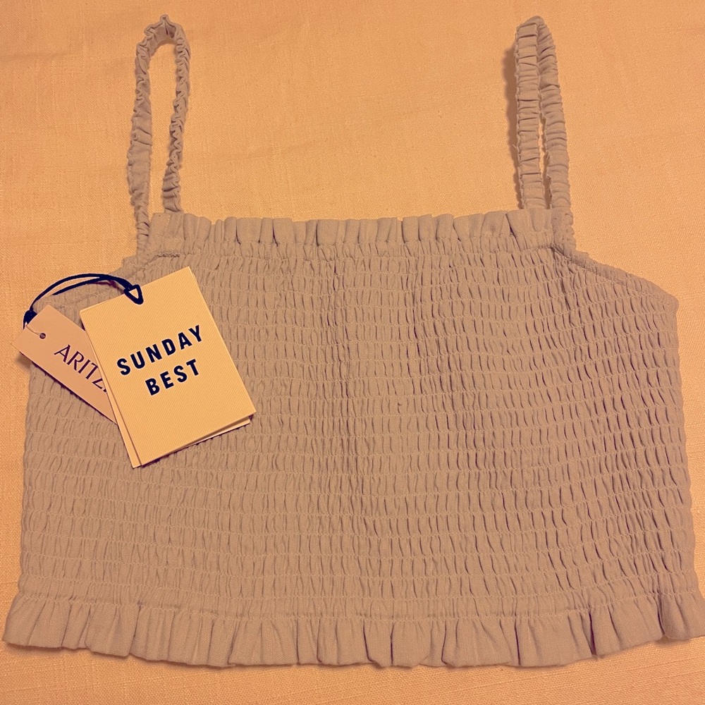 Aritzia smocked crop top